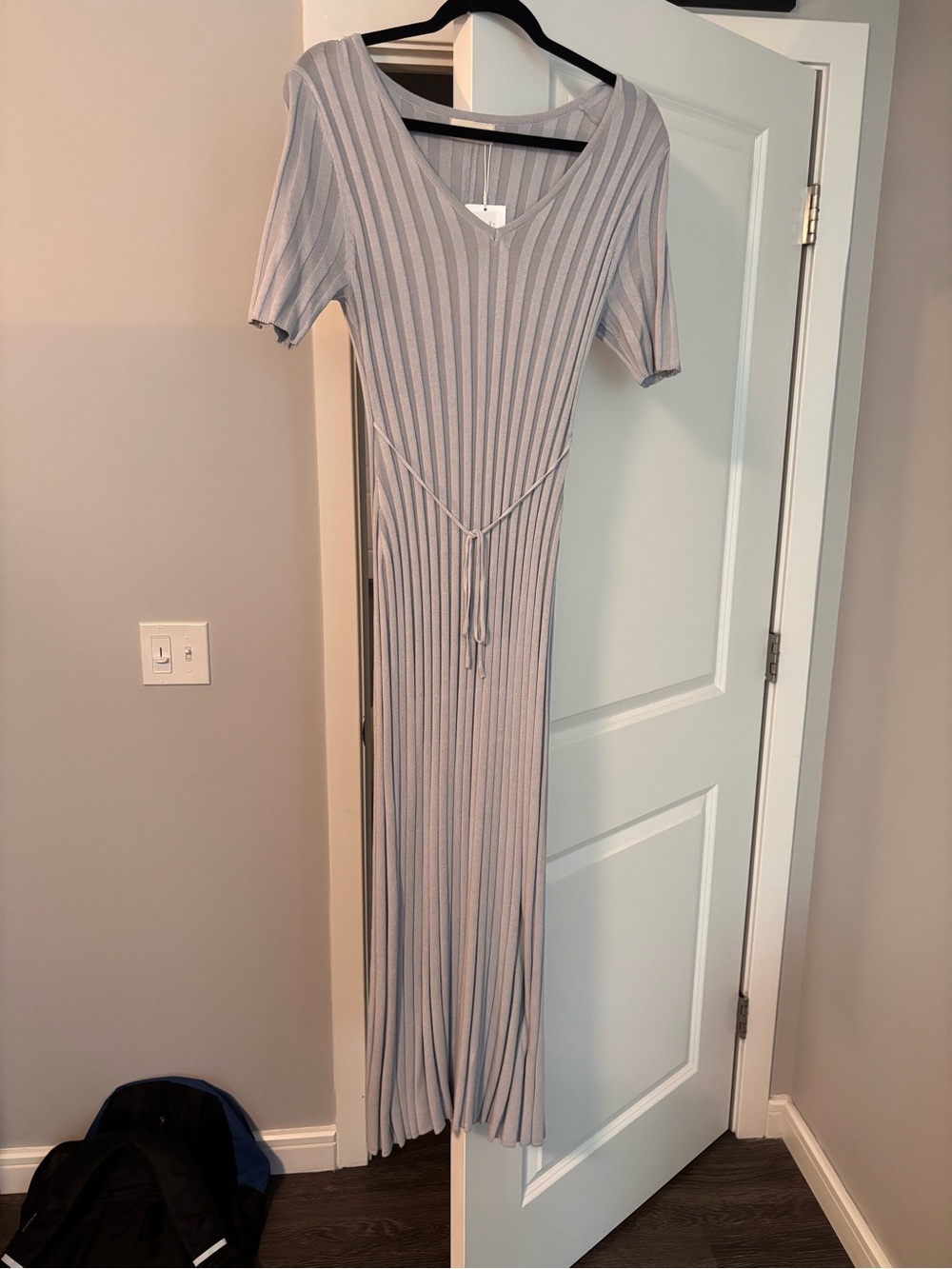 Ribbed Knit Maxi Dress in Light Blue
Worth Collective